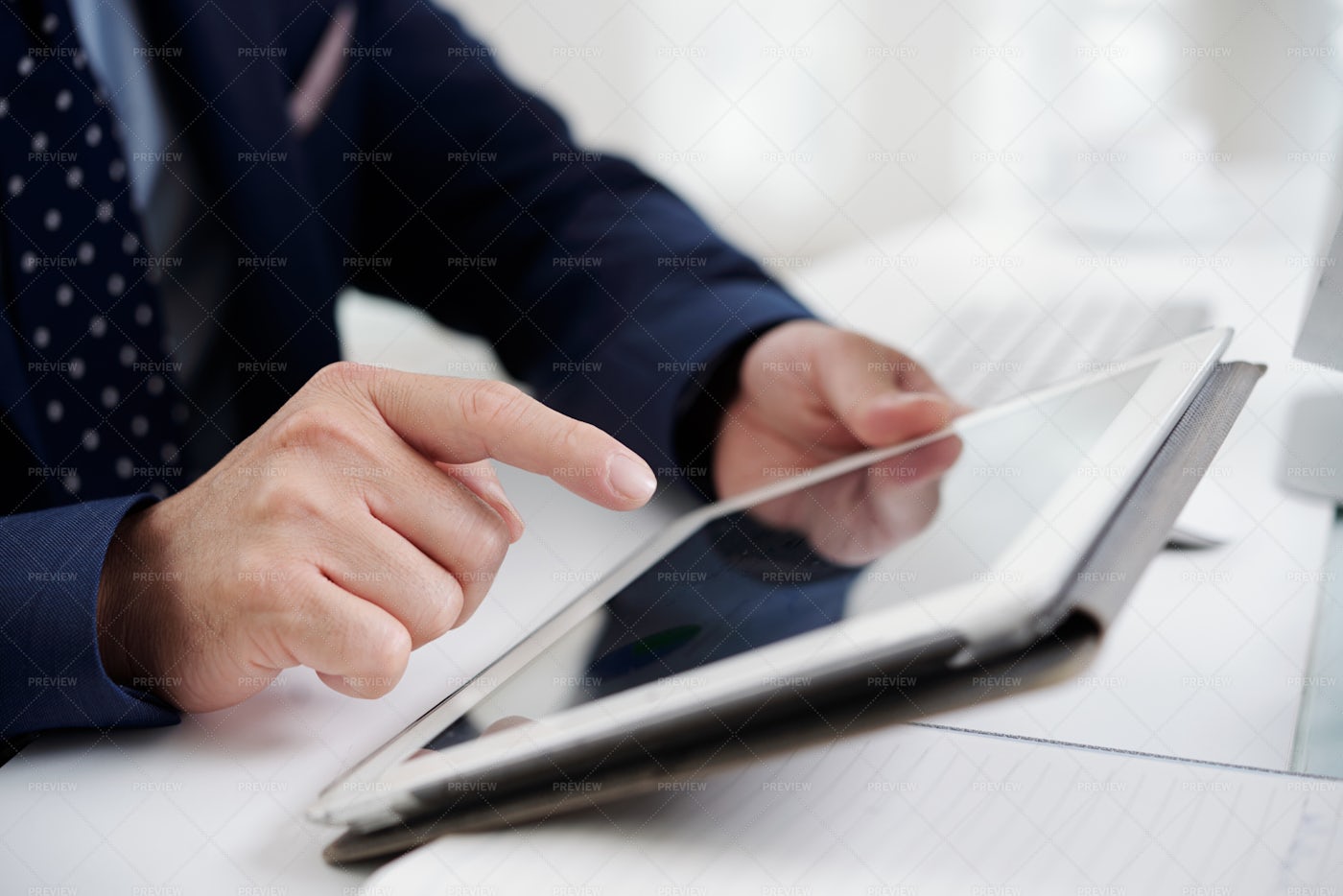 Man Working On Digital Tablet: Stock Photos