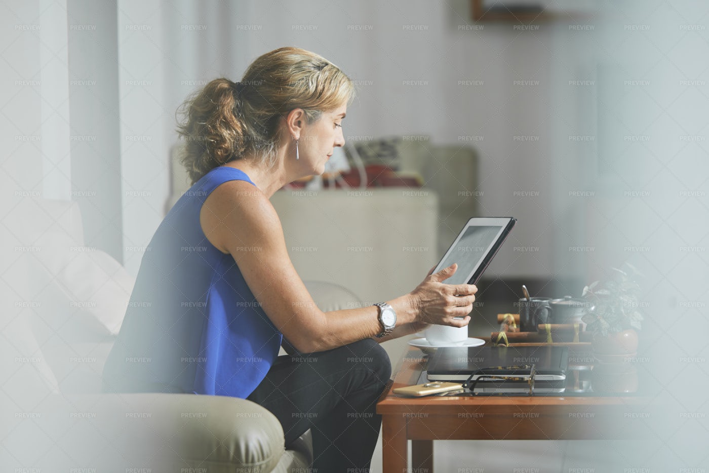 Mature Woman With Digital Tablet: Stock Photos