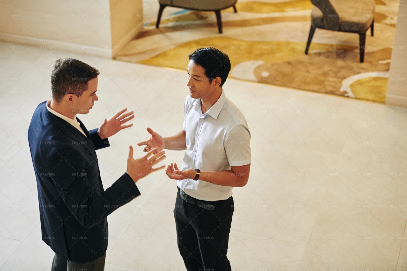Talking Gesturing Business People: Stock Photos