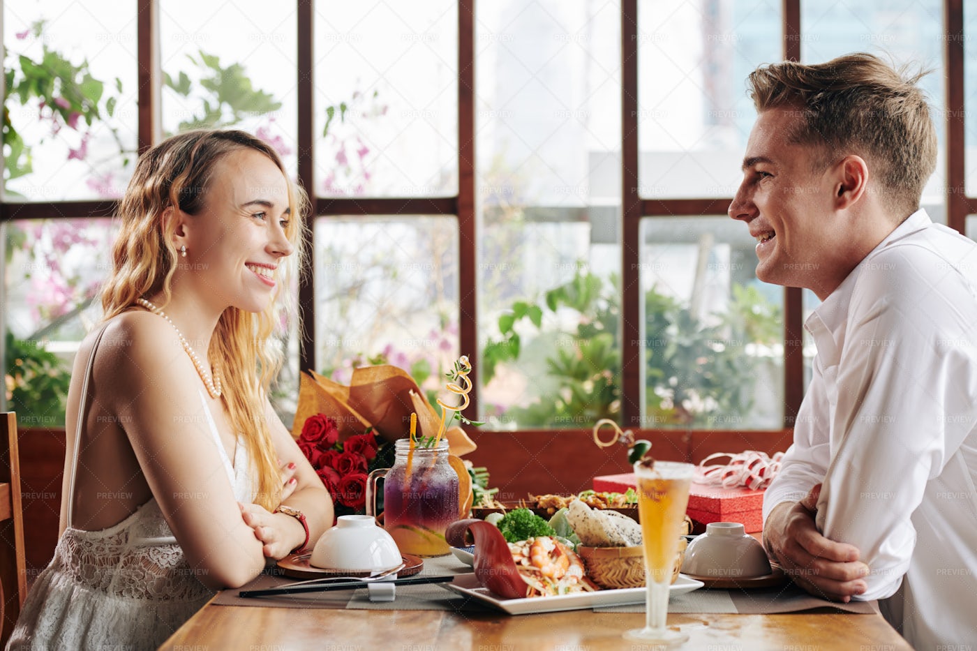 Young Couple At First Date - Stock Photos | Motion Array