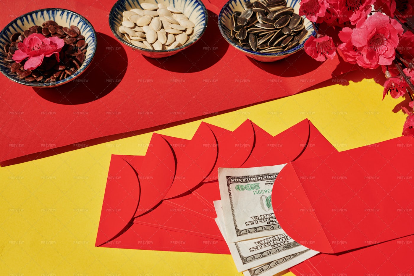 Lucky Money For Chinese New Year - Stock Photos | Motion Array