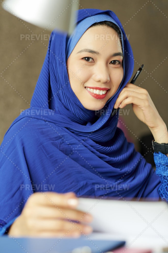 Sad Stressed Muslim Woman Calling On Stock Photos Motion Array