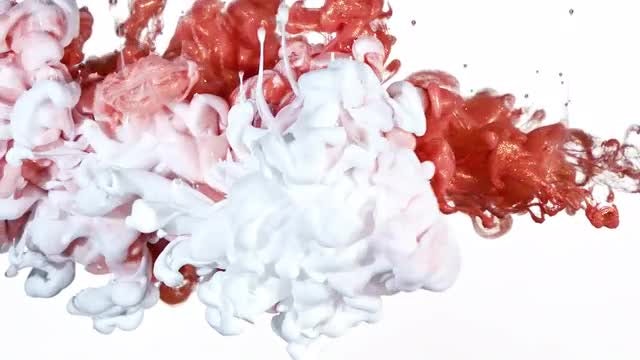 Red Gold and White Ink Mix: Stock Video