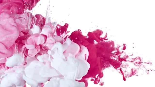 White and Pink Ink Mix: Stock Video