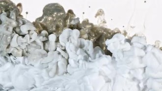 White and Gold Ink Mix: Stock Video