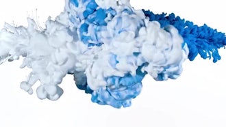 Blue and White Ink Mix: Stock Footage