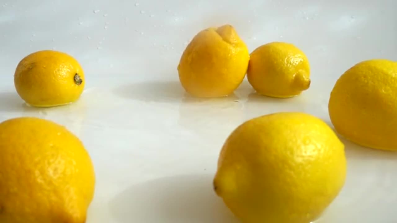 Falling Lemon Stock Video Motion Array