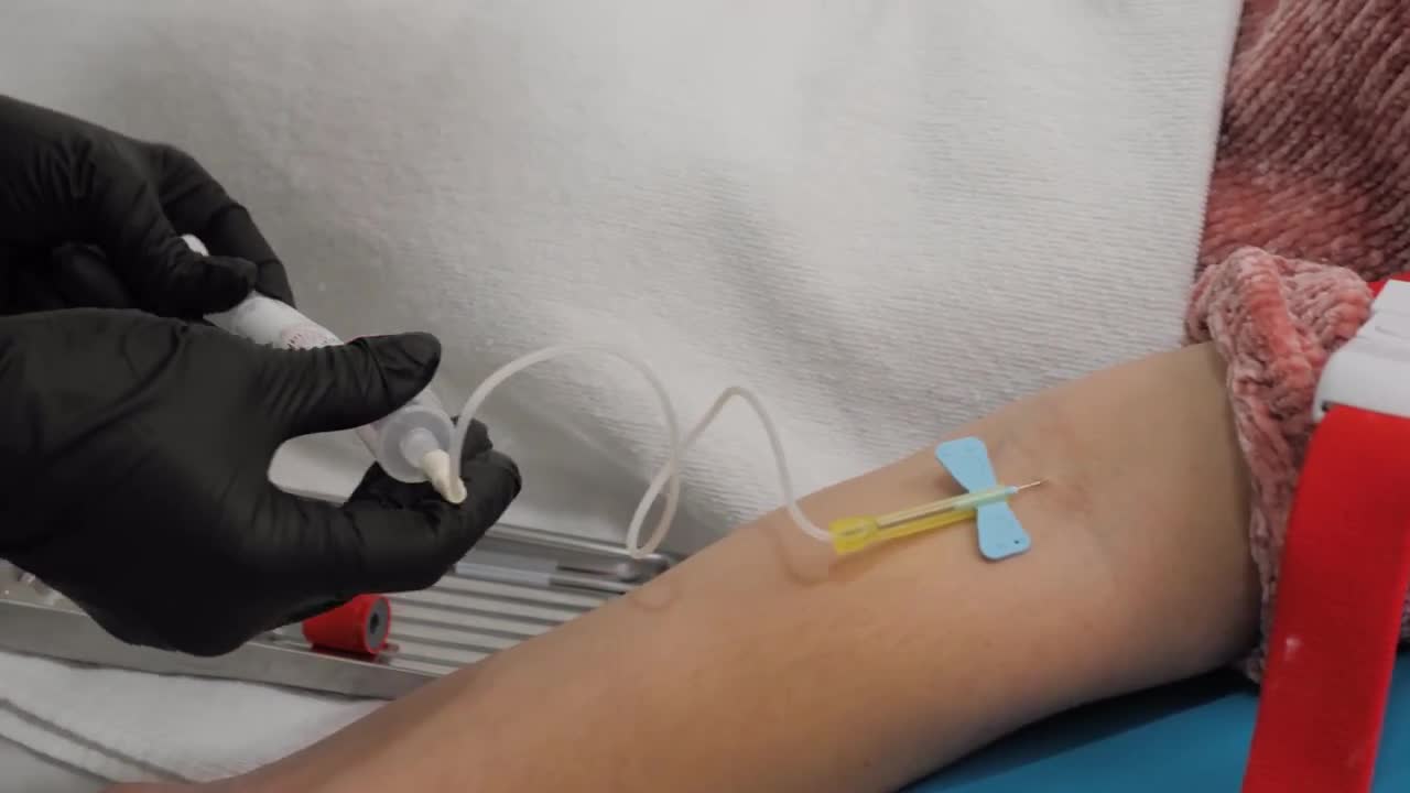 Nurse Drawing Blood Stock Video Motion Array