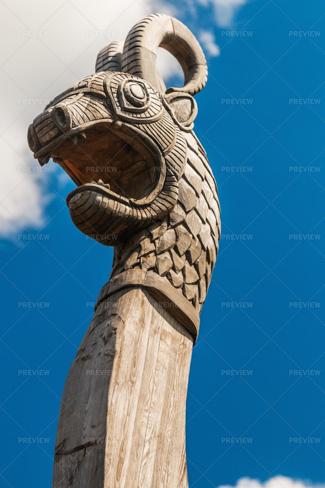 viking longship dragon head