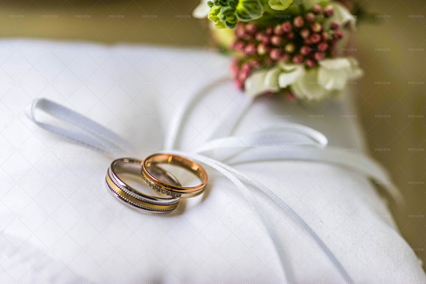 Wedding Rings On A Pillow Stock Photos Motion Array