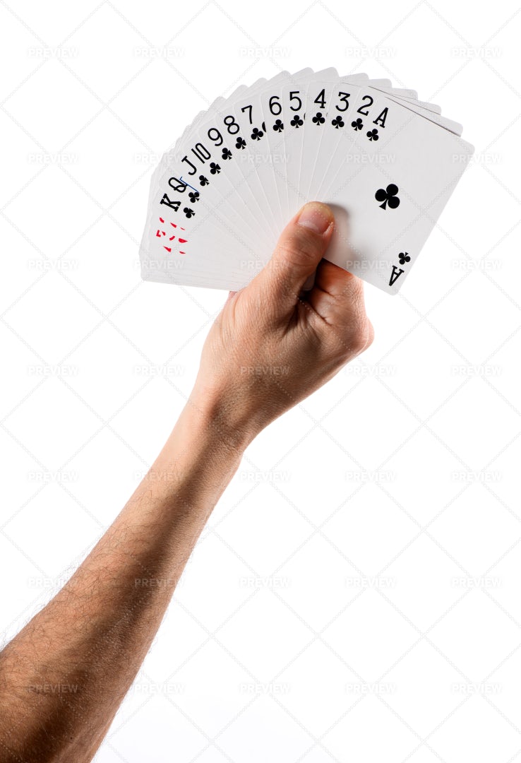 Holding A Fan Of Cards: Stock Photos