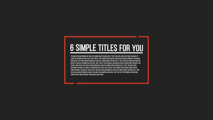 Minimal Titles: Motion Graphics Templates