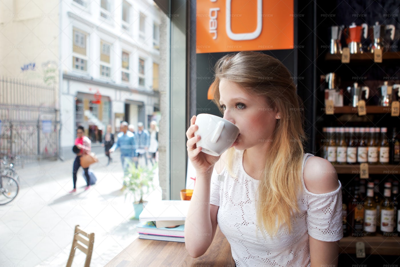 Taking A Sip Of Coffee: Stock Photos