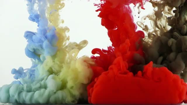 Colorful Ink Paint Splash: Stock Video