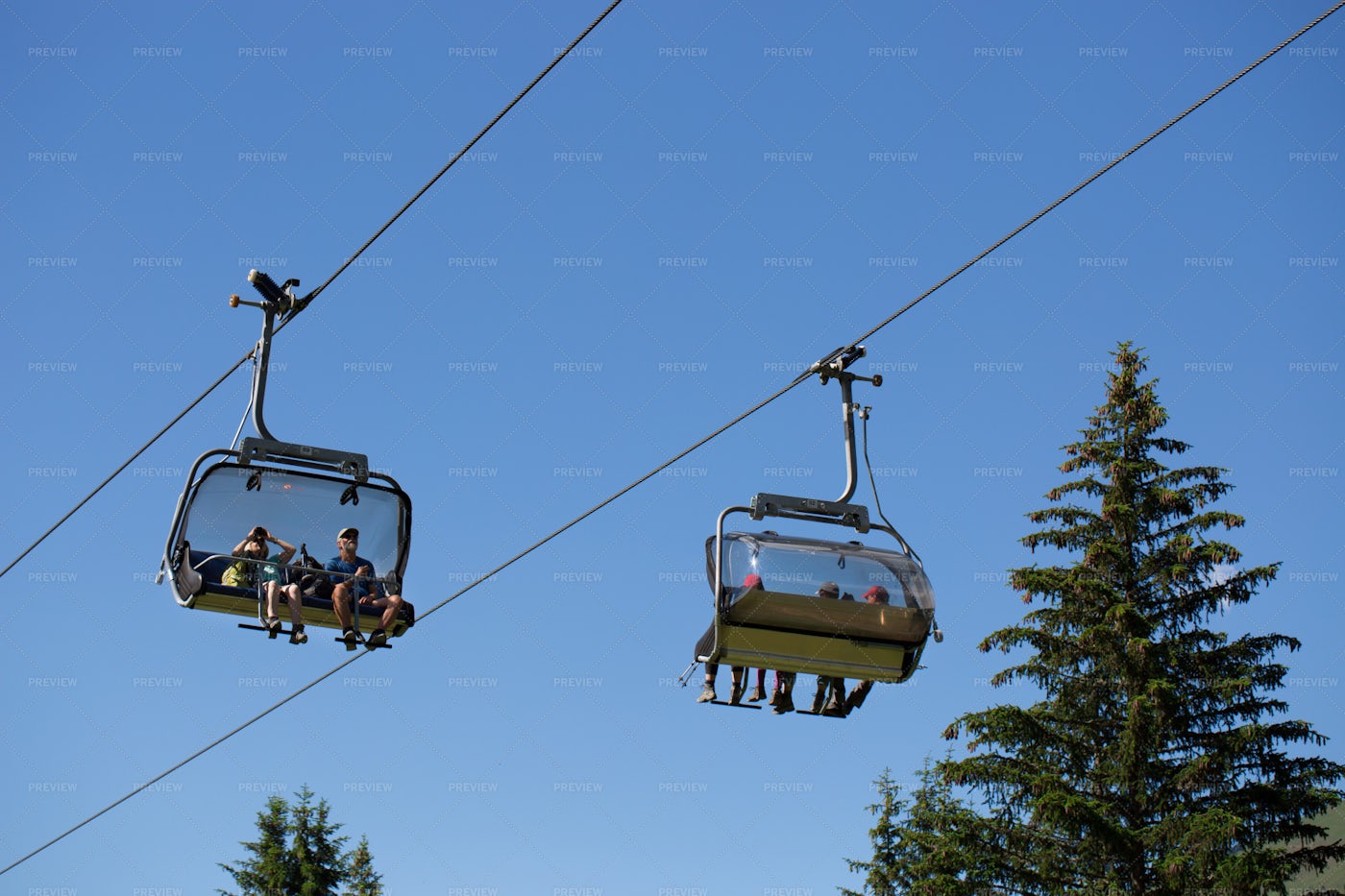 People On Chairlifts: Stock Photos