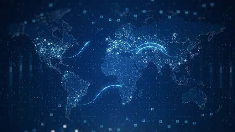 Technological World Maps : Stock Motion Graphics