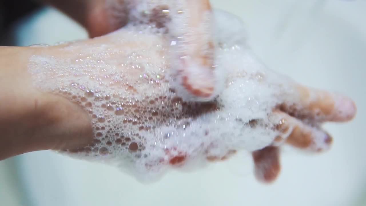 Washing Hands With Soapy Water Stock Video Motion Array