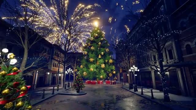 Christmas City In The Night: Stock Motion Graphics