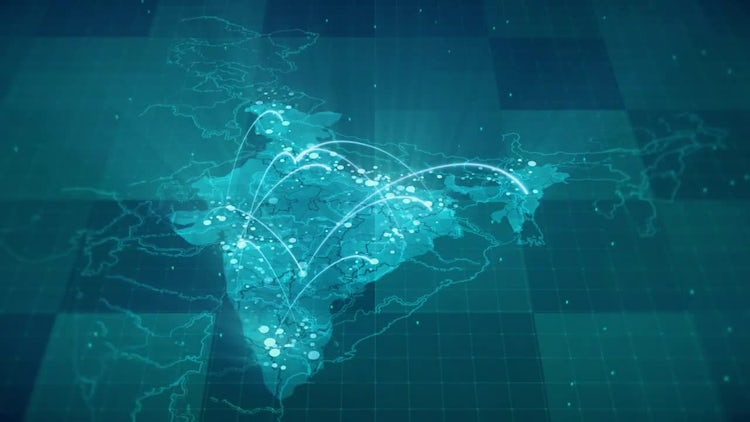 Globalization India Map: Motion Graphics