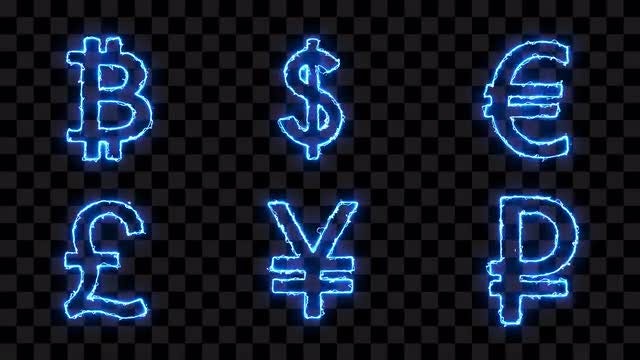 Coins Electric Icons: Stock Motion Graphics