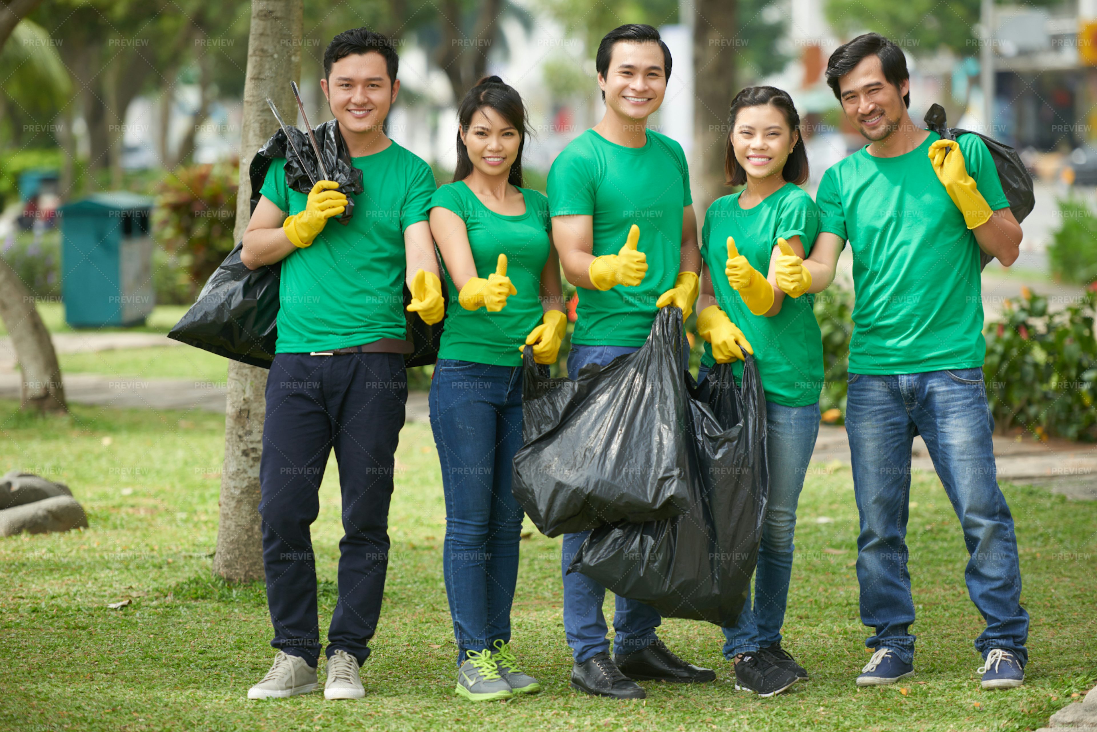 Excited Environmental Volunteers Stock Photos Motion Array