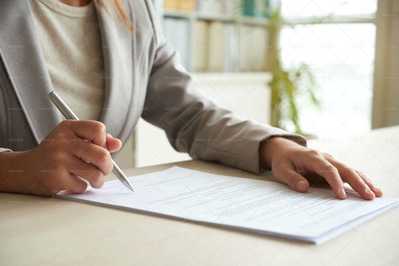 Signing Document: Stock Photos