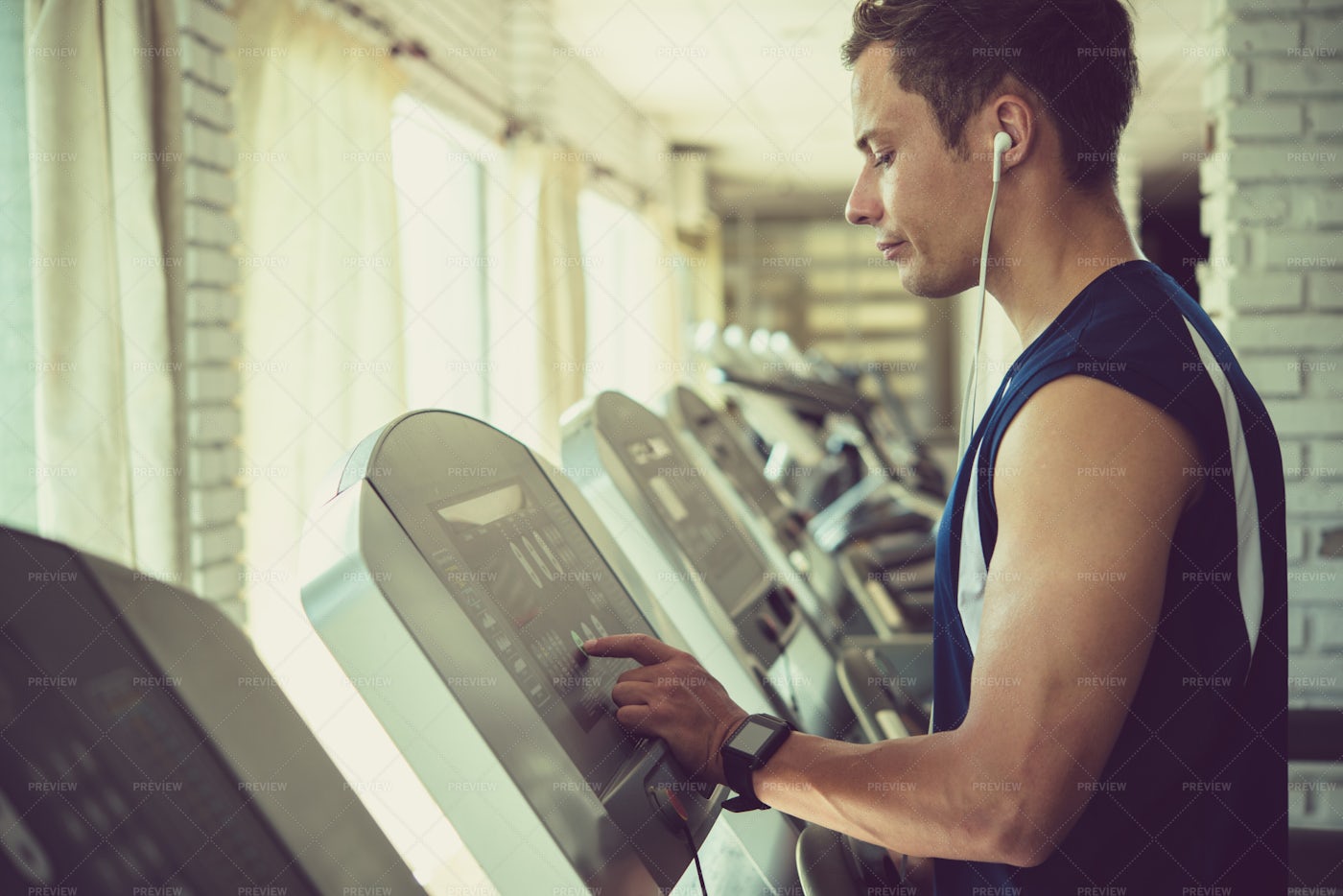 Athlete On Threadmill: Stock Photos