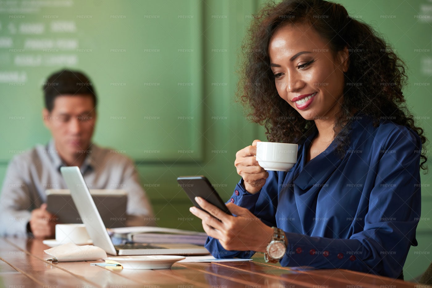 Checking Smartphone: Stock Photos