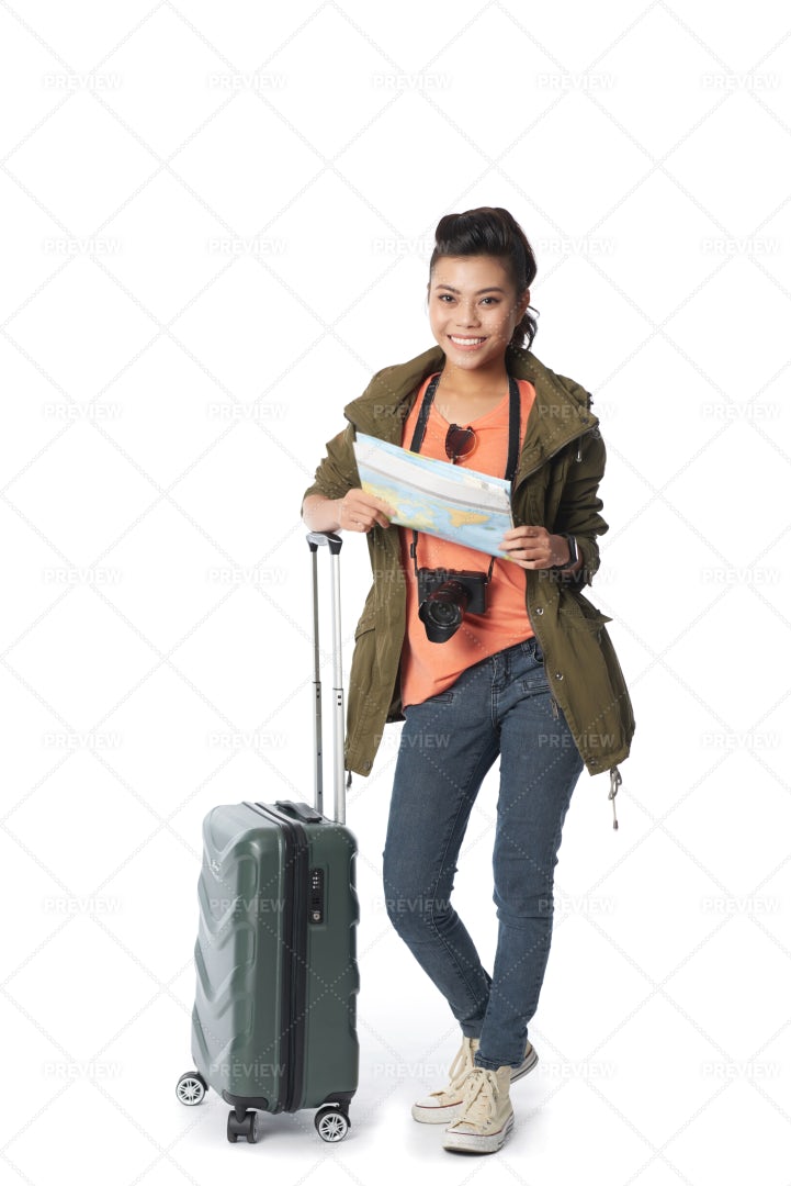 Beautiful Tourist Posing For...: Stock Photos