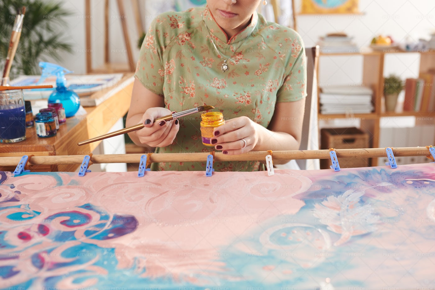 Painting Woman: Stock Photos