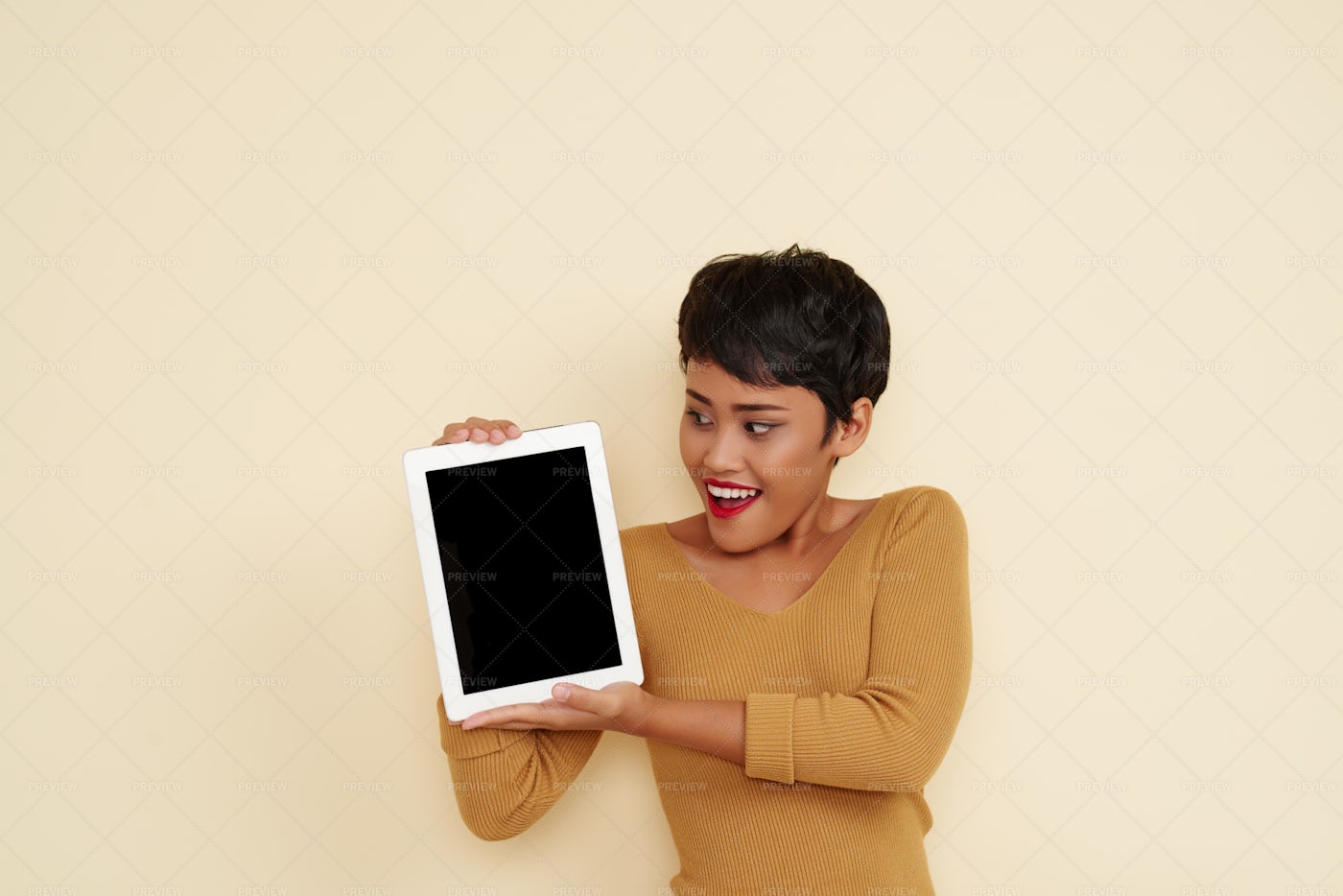 Girl With Tablet Computer: Stock Photos
