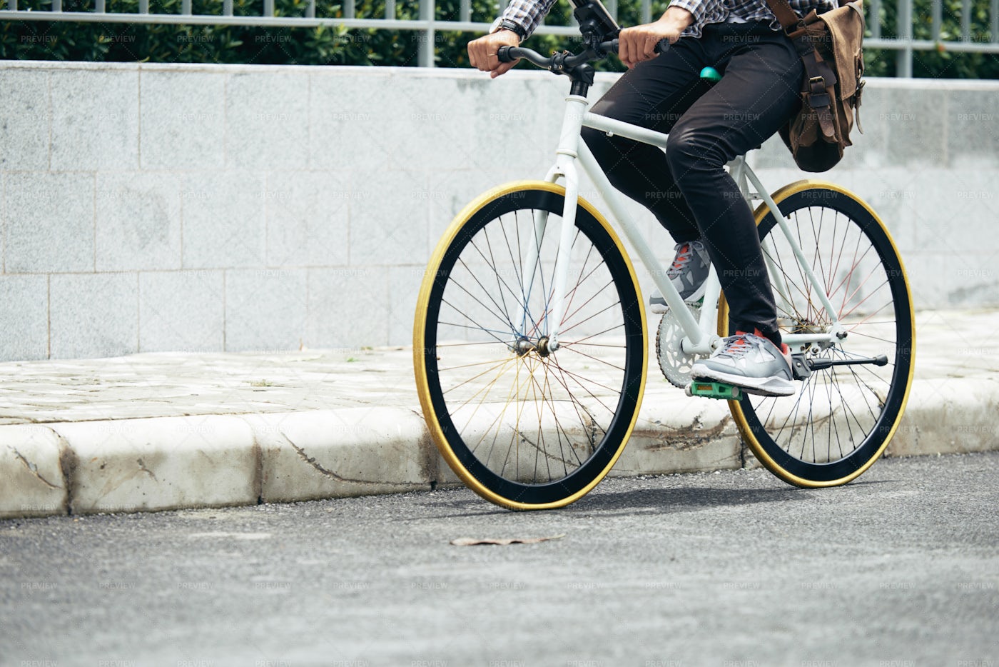 Anonymous Man Riding Bicycle: Stock Photos
