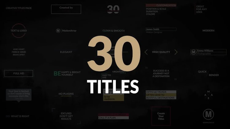 Creative Titles Pack: After Effects Templates