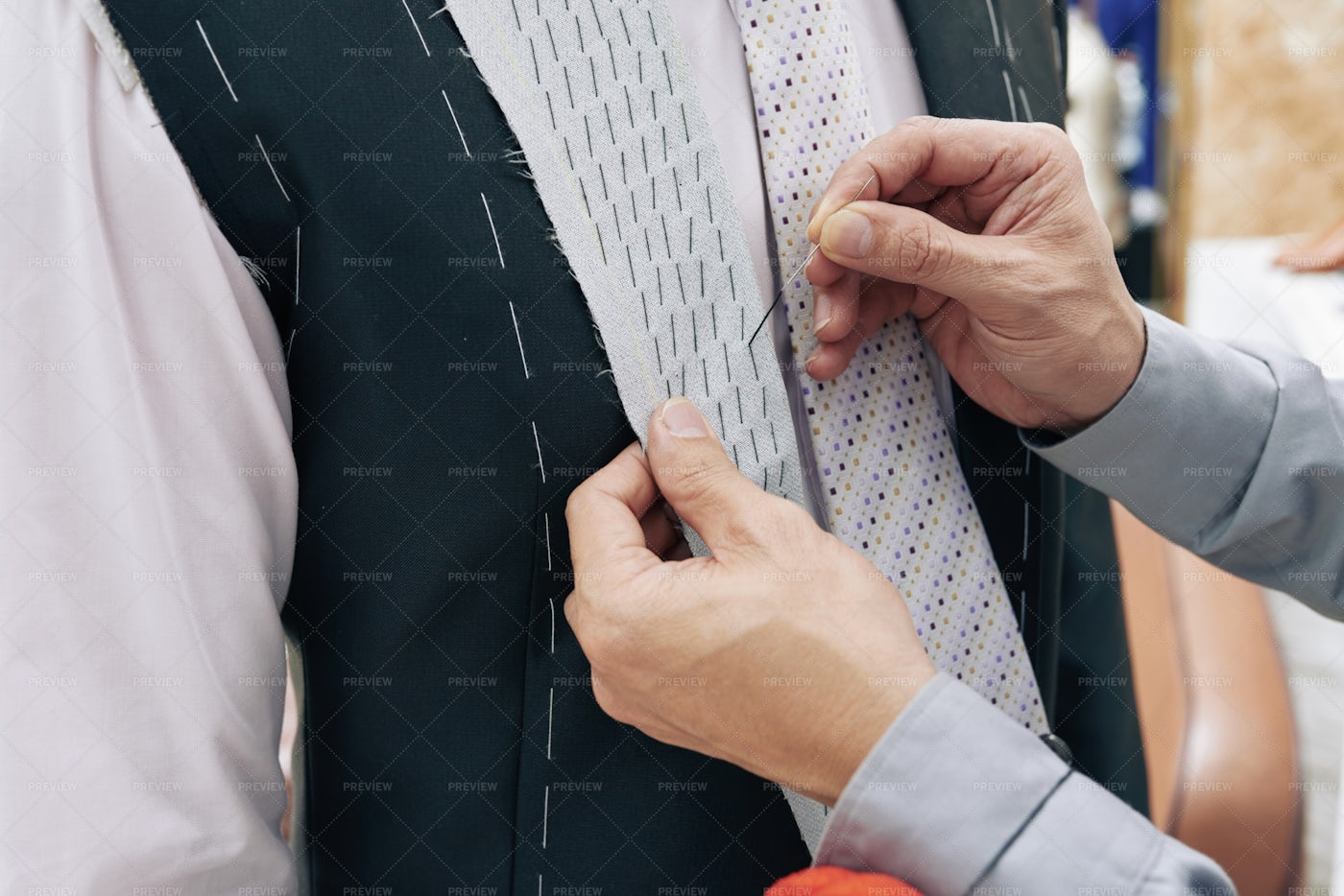 Basting Lapel: Stock Photos