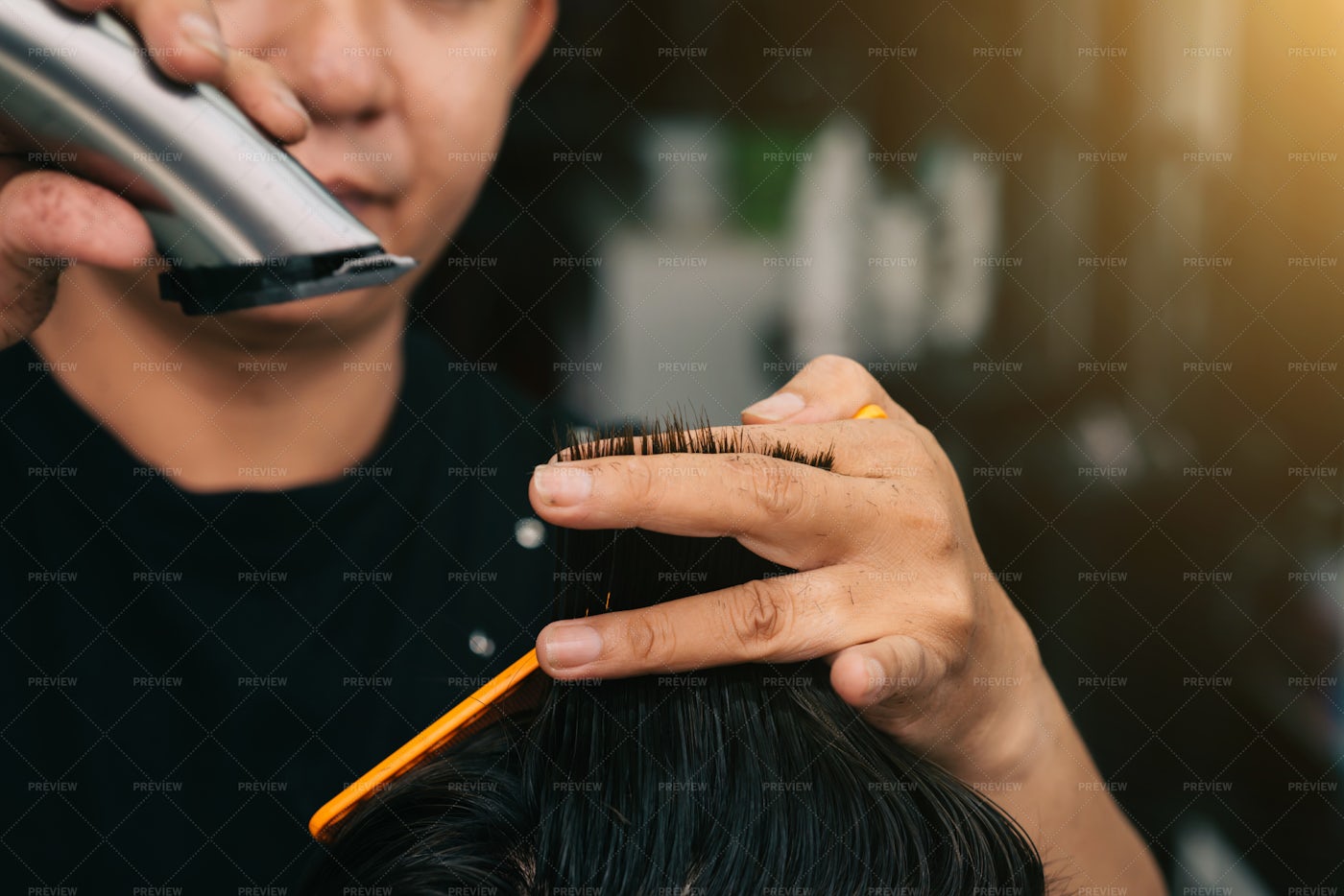 Cutting And Modeling Hair: Stock Photos