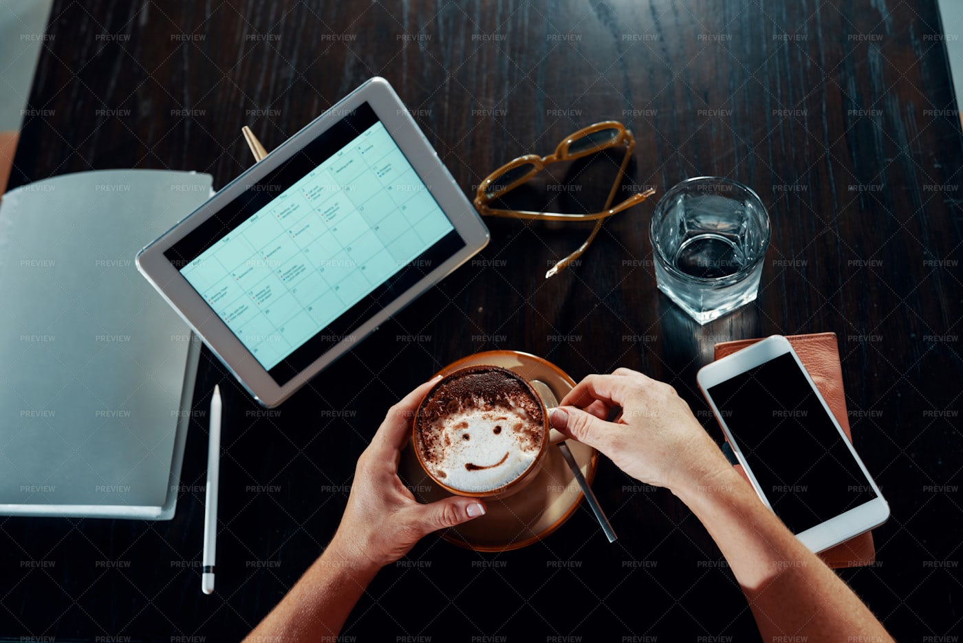 Drinking Cappuccino And Planning...: Stock Photos