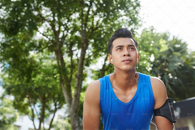 Sweaty Asian Athlete After Marathon - Stock Photos | Motion Array