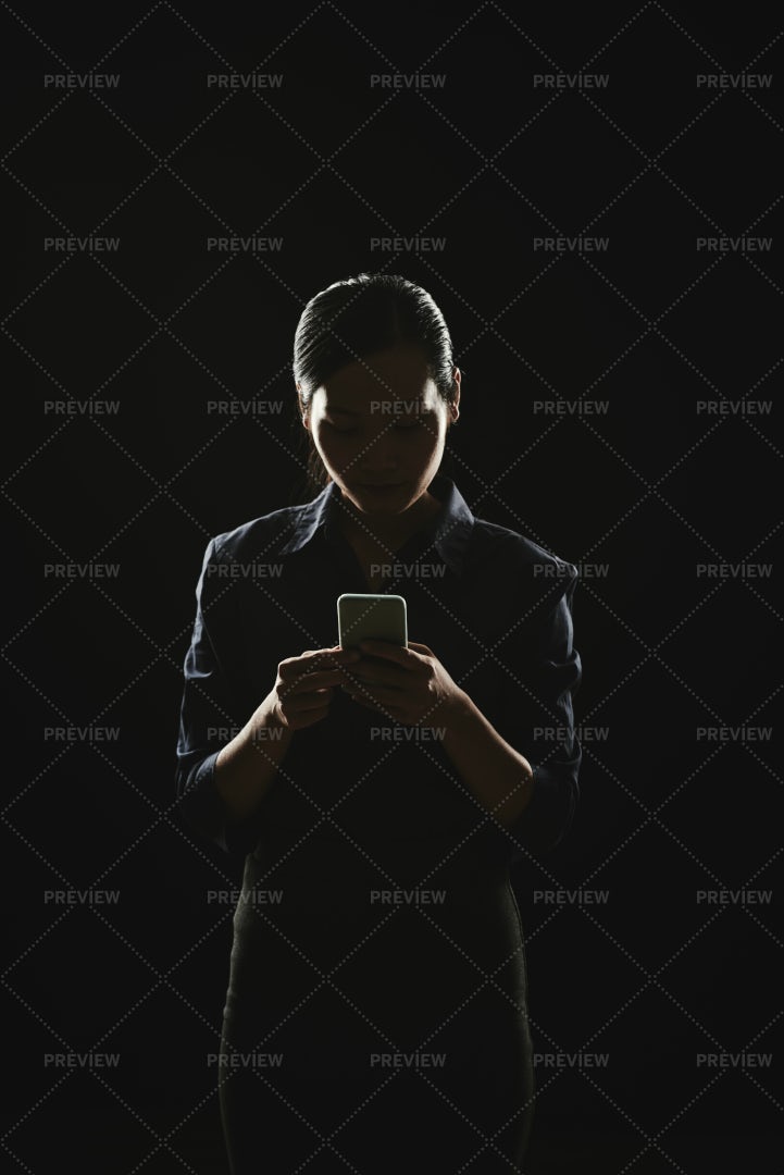 Texting Business Lady: Stock Photos