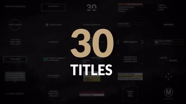Creative Titles Pack: Premiere Pro Templates