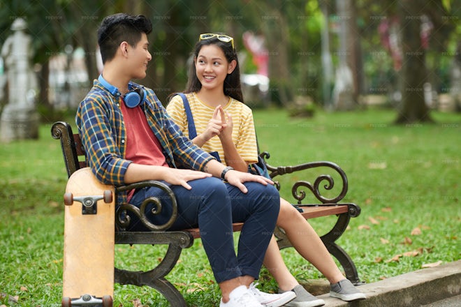 Couple Dating In Park - Stock Photos | Motion Array