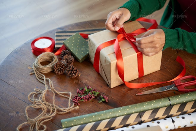 Red Ribbon Close-Up - Stock Photos