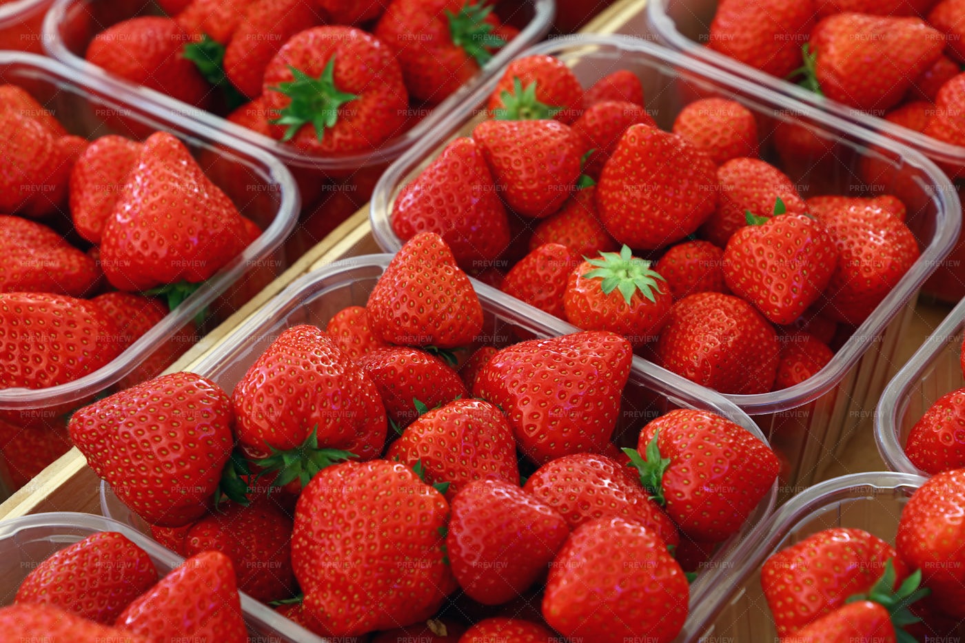 Strawberries In Containers: Stock Photos
