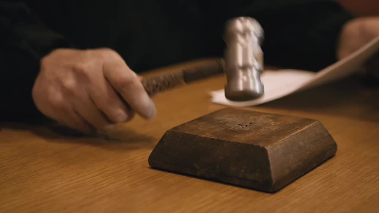 Judge Slams Gavel Stock Video Motion Array