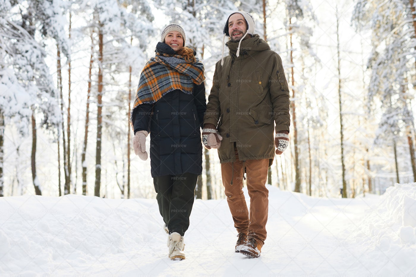 Loving Couple Enjoying Walk In...: Stock Photos