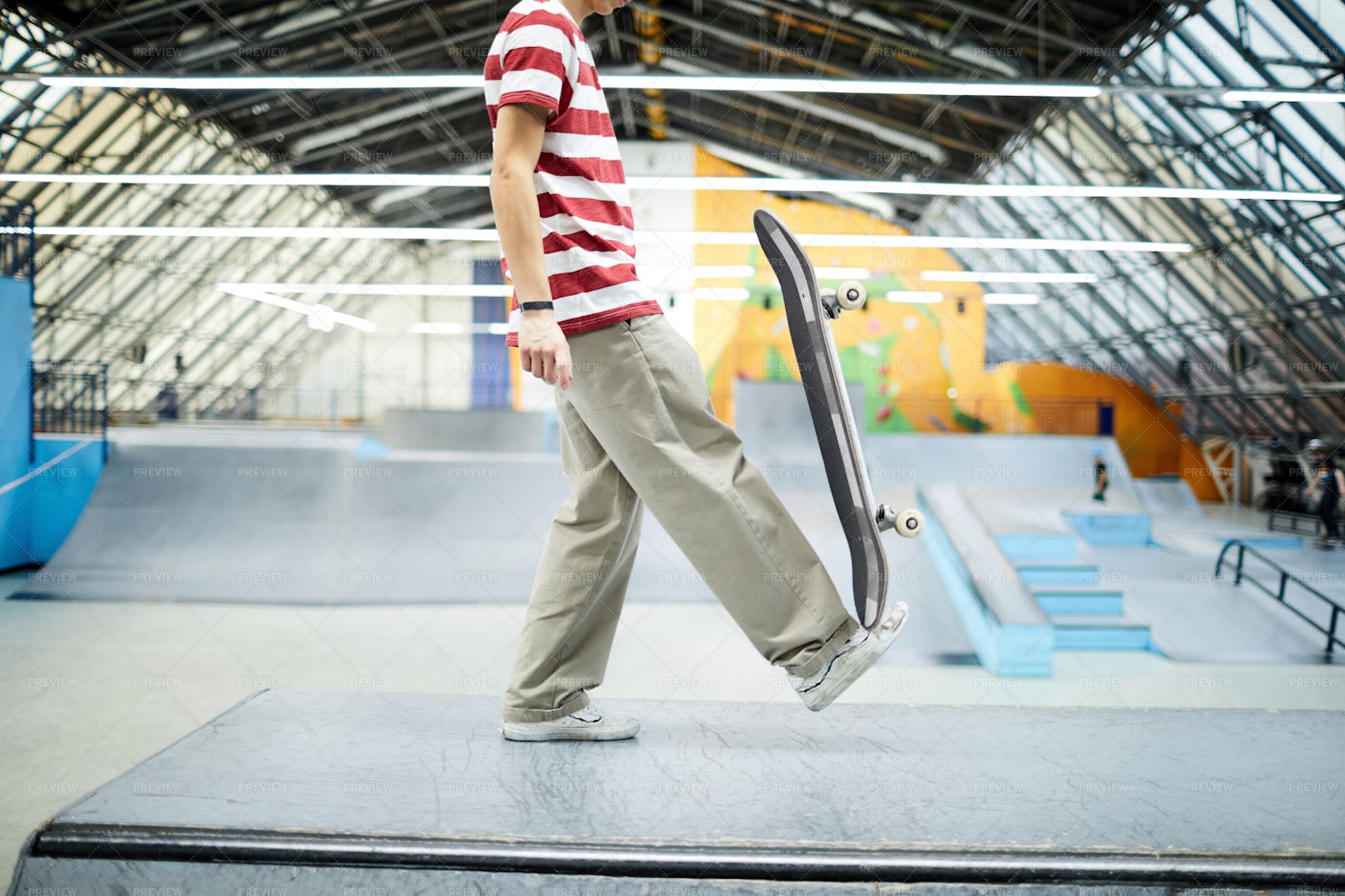 Training With Skateboard: Stock Photos