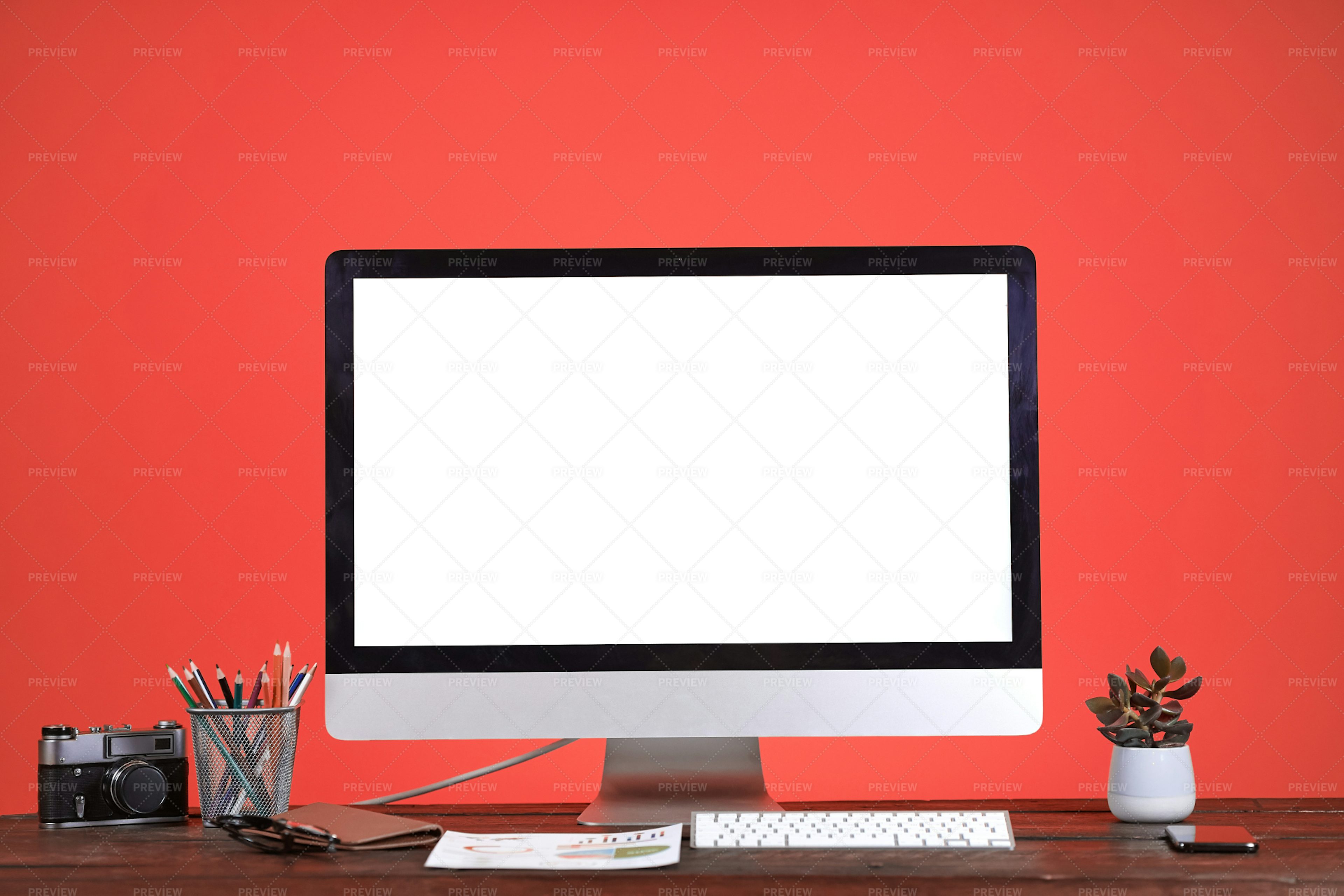 monitor-with-blank-screen-stock-illustration-illustration-of-modern