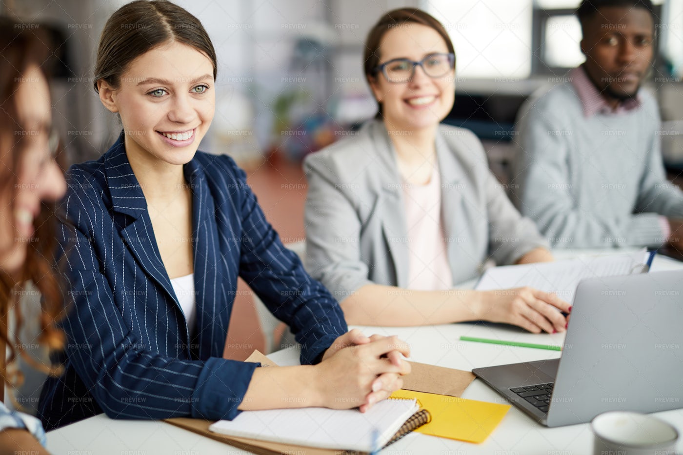 Young Businesswoman At Meeting...: Stock Photos