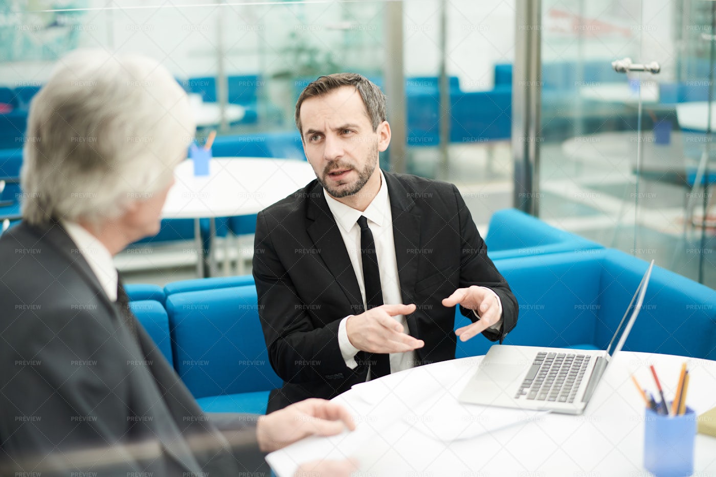 Two Business Partners In Meeting: Stock Photos