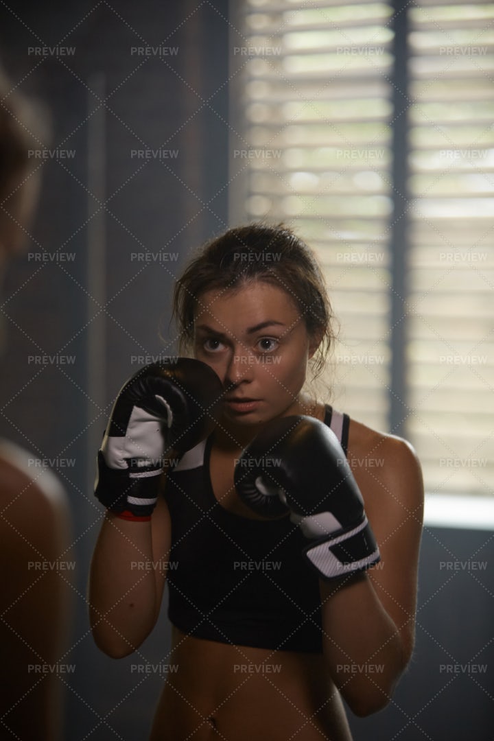Tough Female Fighetr: Stock Photos