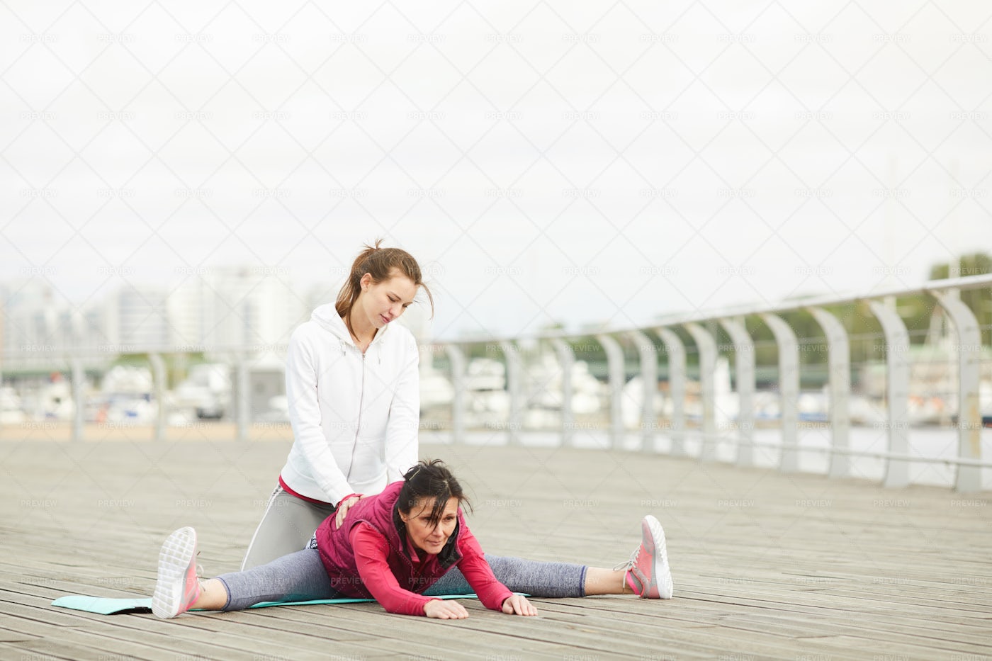 Mature Woman Stretching Legs: Stock Photos